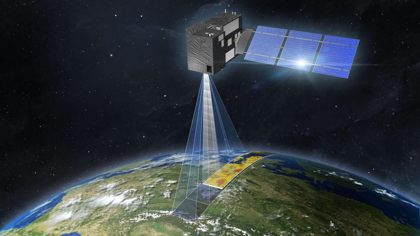 CO2M-Sa­tel­lit des eu­ro­päi­schen Co­per­ni­cus-Pro­gramms. Credit: OHB
