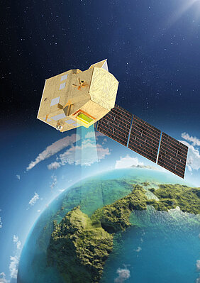 Künstlerische Darstellung eines CHIME-Satelliten. Copyright: Thales Alenia Space