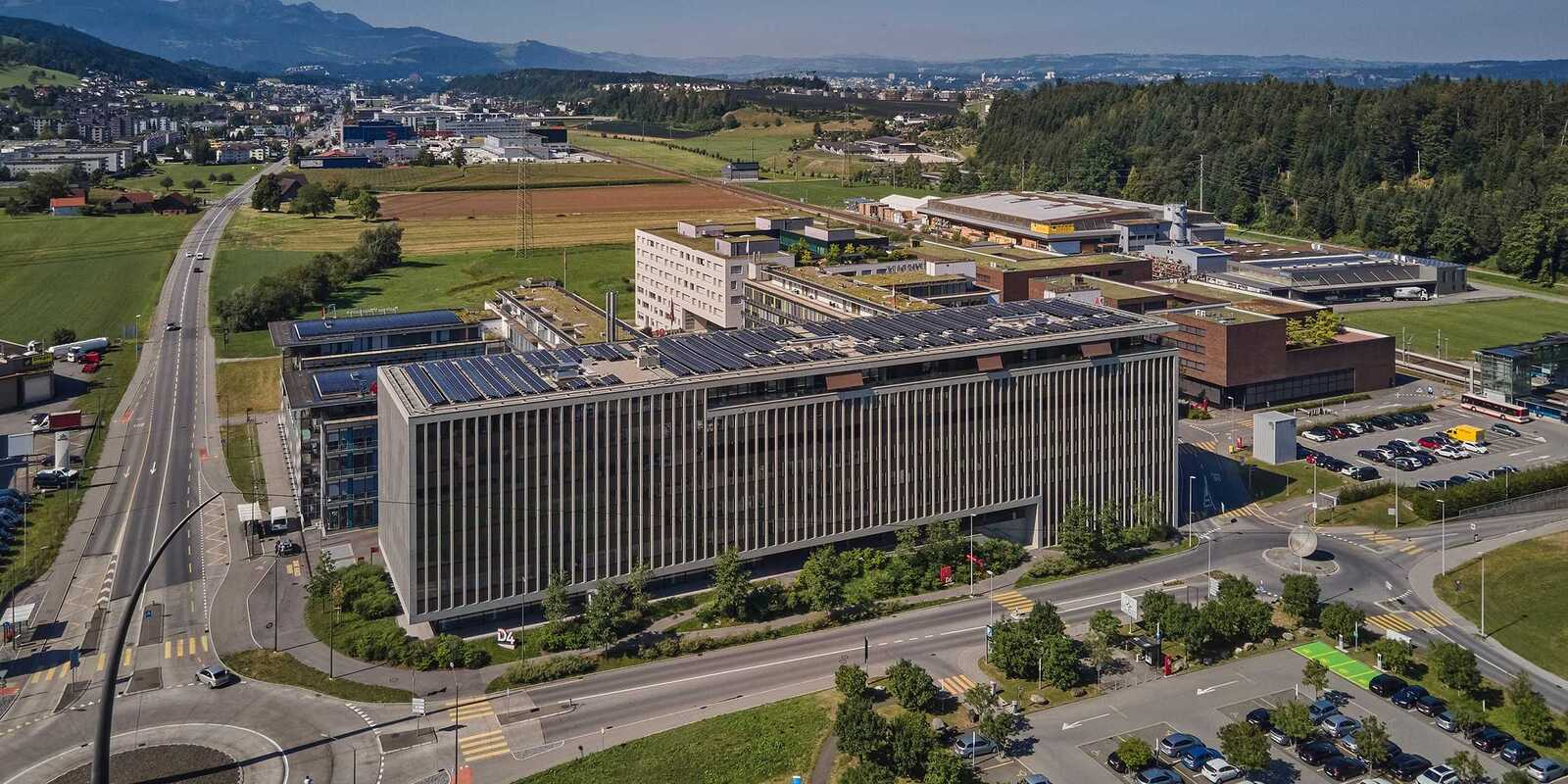 Im D4 Business Village in Root bei Luzern gibt es ein aktives Innovationsökosystem – ideale Voraussetzungen für das ETH Swiss GeoLab. Bild: D4 Business Village
