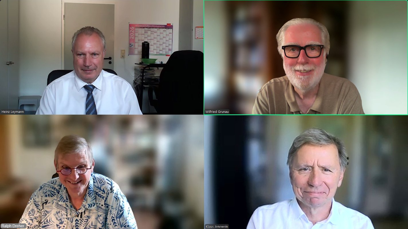 Dr. Heinz Leymann, Wilfried Grunau, Prof. Dr. Ralph Dreher und Prof. Dr. Klaus Jenewein. Bild ZBI