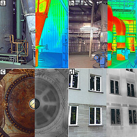 Verschiedene Anwendungsmöglichkeiten für die 3D-Thermografie. (Fotos FHWS / Fiedler)