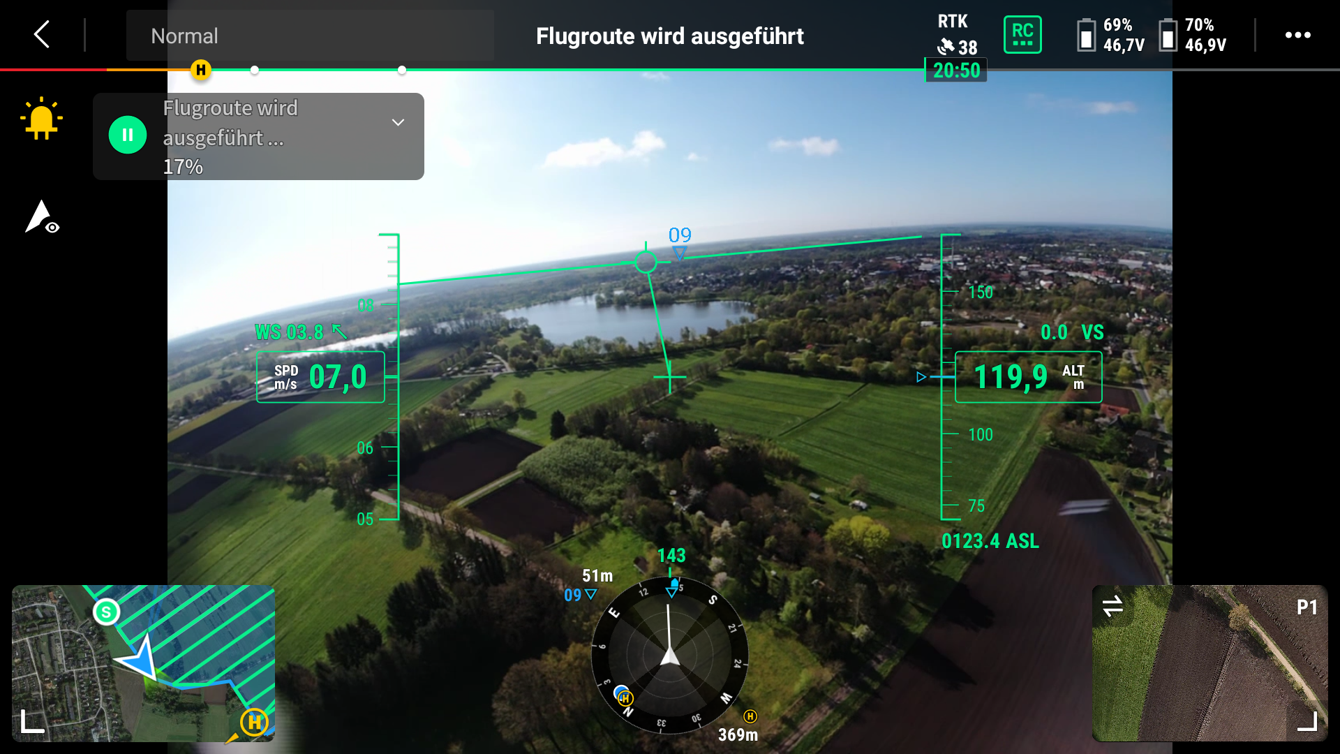 Blick von der Drohne aus auf das Überfliegungsgebiet. Bildrechte: Landesamt für Geoinformation und Landesvermessung Niedersachsen