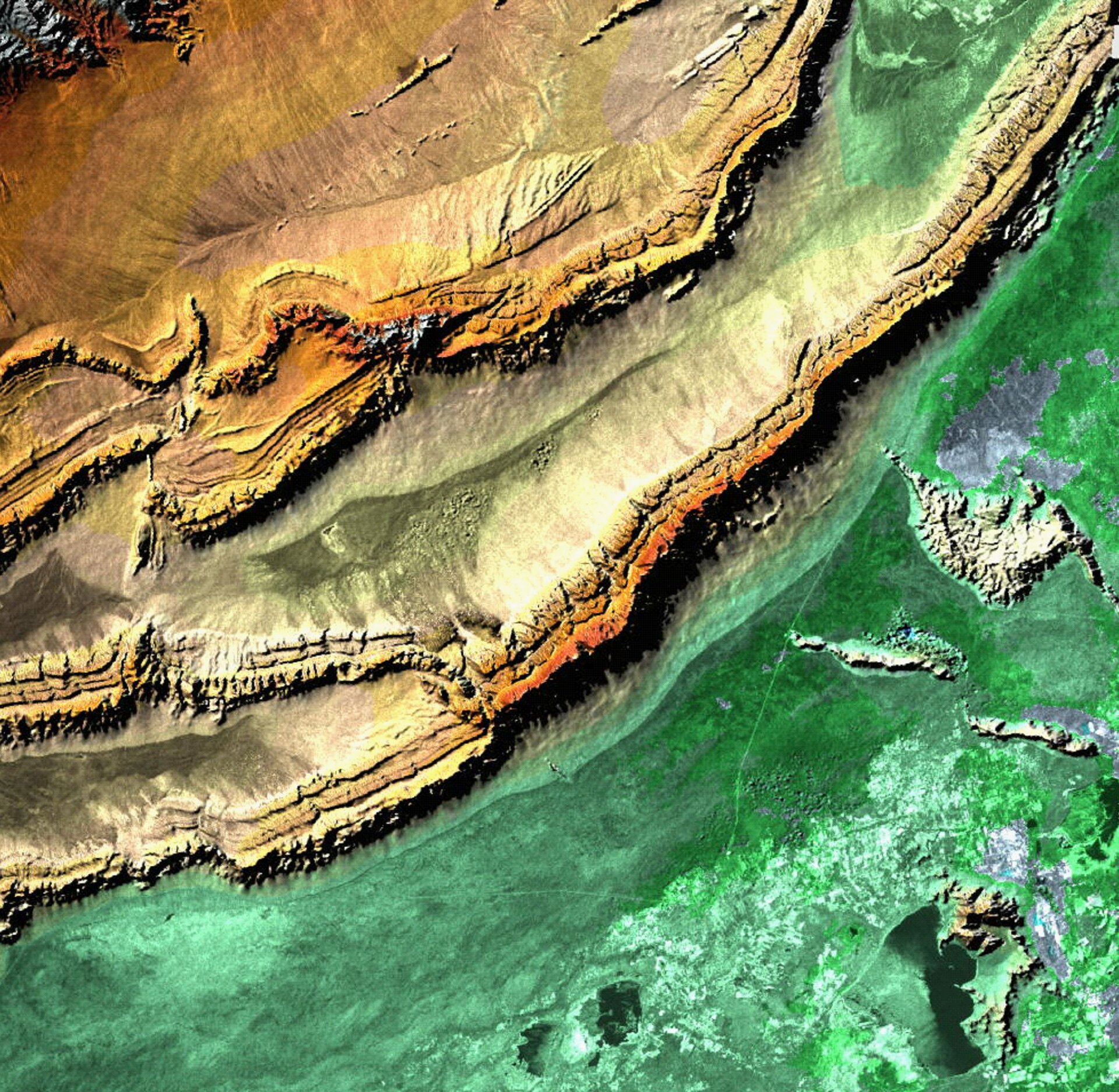 Bachu, China - Aufnahme der beiden ERS Satelliten. Bild: ESA.