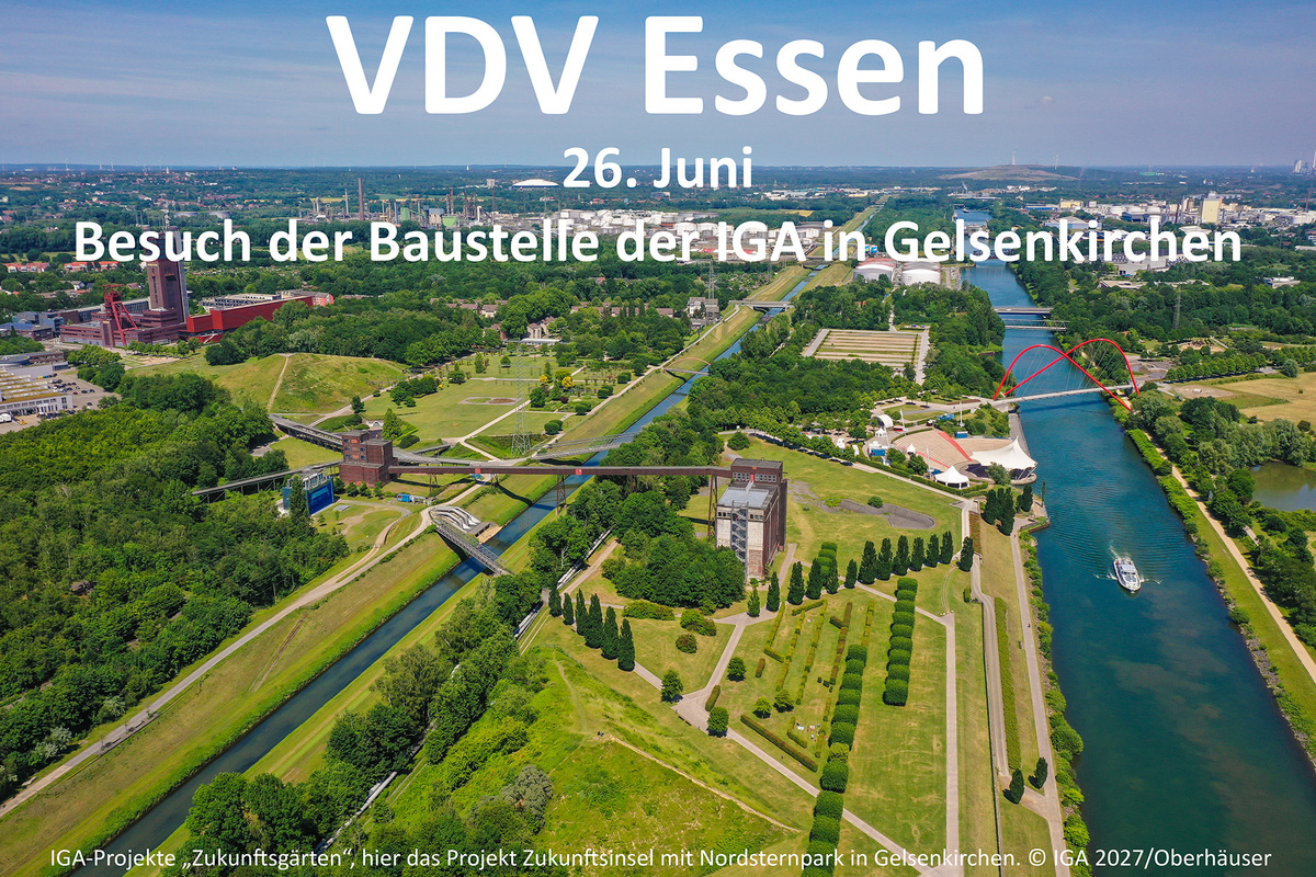  IGA-Projekte „Zukunftsgärten“, hier das Projekt Zukunftsinsel mit Nordsternpark in Gelsenkirchen. © IGA 2027/Oberhäuser 