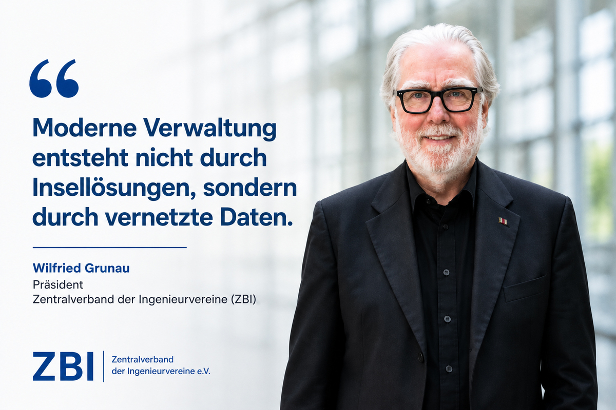 „Eine moderne Verwaltung braucht keine digitalen Insellösungen. Erst das Zusammenspiel von Grundbuch und Liegenschaftskataster schafft die Grundlage für schnellere Verfahren, höhere Datenqualität und weniger Bürokratie“, erklärt ZBI-Präsident Wilfried Grunau.