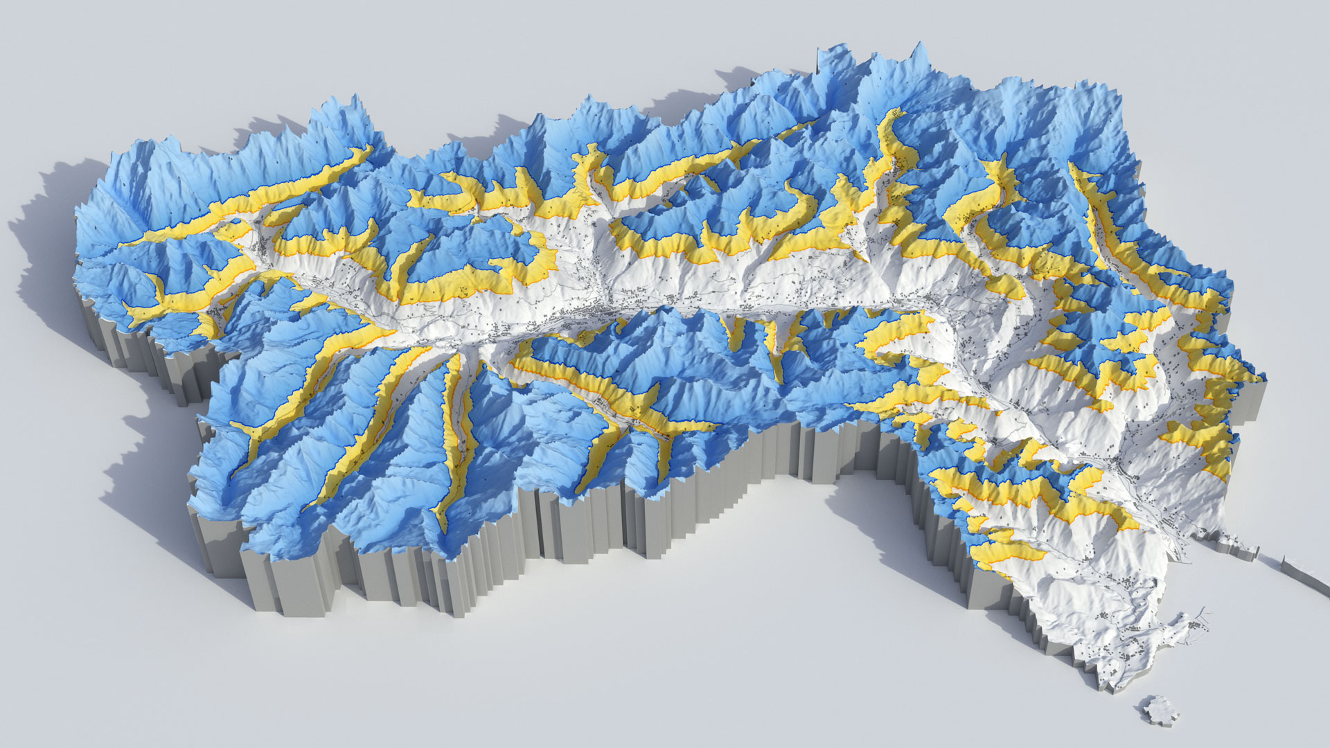 Ver­än­de­rung der Schnee­gren­zen im Aos­ta-Tal (Nor­di­ta­li­en). Bild: DLR (CC BY-NC-ND 3.0)