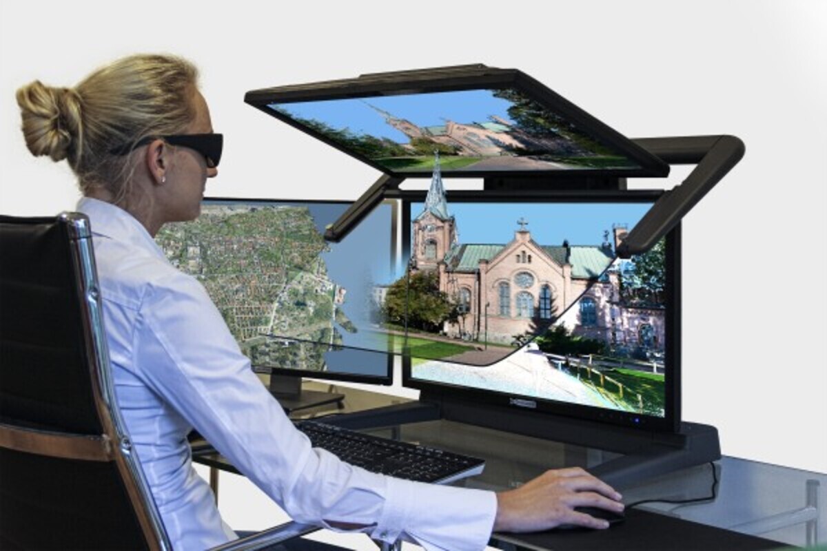 3D-Stereofähige Anwendung TerraStereo mit dem 3D PluraView: kompatibel und offiziell zertifiziert. (© Schneider Digital)