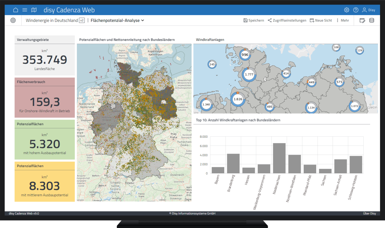 disy Cadenza, die Software für Business & Location Intelligence. Bild: Disy Informationssysteme GmbH