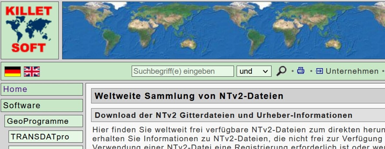 Bild: Screenshot von der Killet-Homepage
