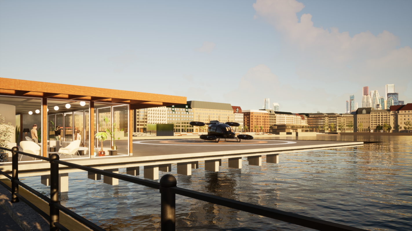 Visualisierung eines Vertidroms, der in der Hamburger Binnenalster platziert wurde. Credit: DLR (CC BY-NC-ND 3.0)