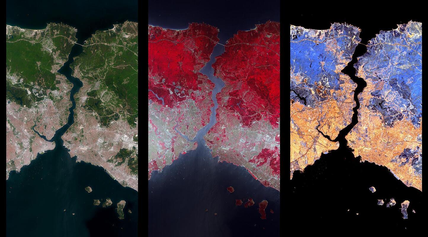 En­MAP - ein Bild vie­le ver­schie­de­ne In­for­ma­tio­nen. Bild: DLR (CC BY-NC-ND 3.0)
